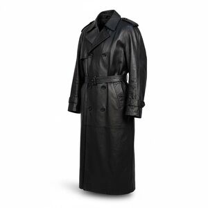 Wilda Men's XL Classic Black Trench Coat
